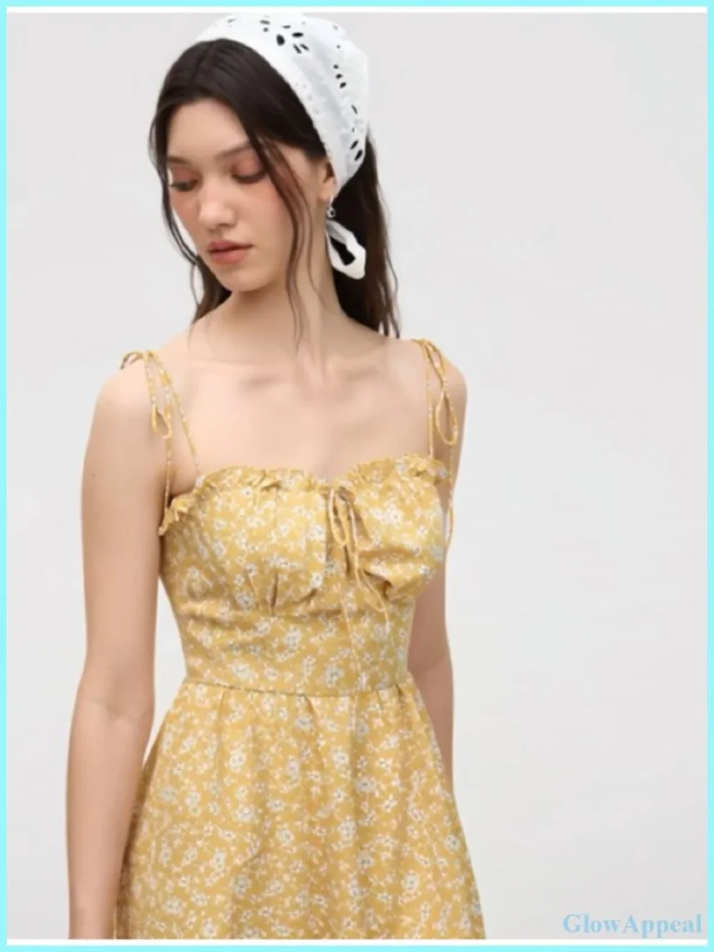 Floral Mini Sundress with Adjustable Tie Straps, Lightweight and High Stretch